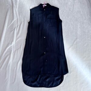 Frame Denim Long Black Silk Shirt Size S